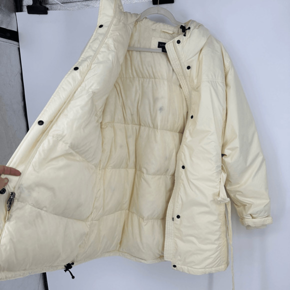 Lands’ End Women’s Goose Down Puffer Parka Jacket Coat Size 1X Pale Yellow Outdo - Picture 12 of 14